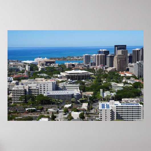 Downtown Honolulu City View Poster (Vorne)