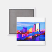 Downtown Jacksonville Florida Skyline Magnet (Vorderseite/Rückseite)