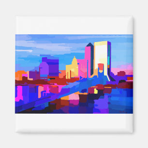 Downtown Jacksonville Florida Skyline Magnet