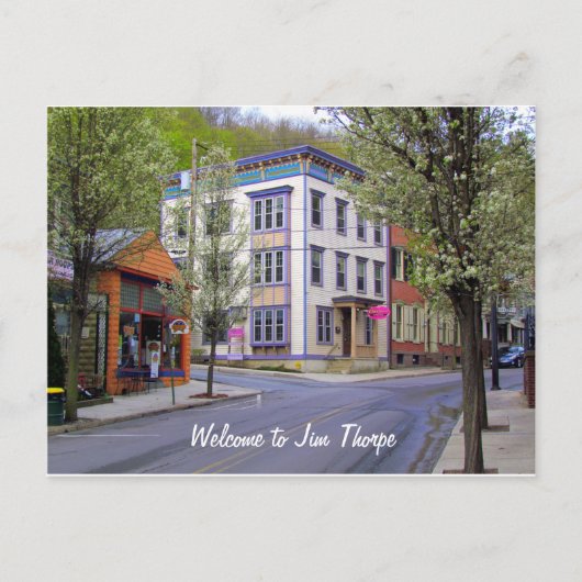Downtown Jim Thorpe, PA Postkarte (Vorderseite)