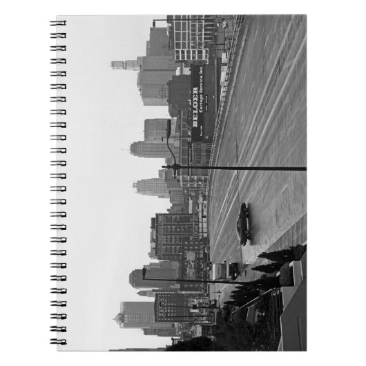 Downtown Kansas City, Missouri Black & White Foto Notizblock (Vorderseite)