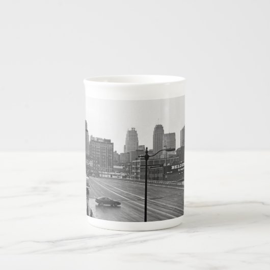 Downtown Kansas City, Missouri Black & White Foto Porzellantasse (Vorderseite)