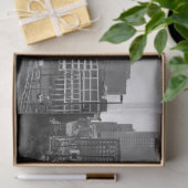 Downtown Kansas City, Missouri Black & White Foto Seidenpapier (Geschenk)