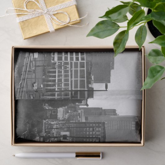 Downtown Kansas City, Missouri Black & White Foto Seidenpapier (Geschenk)