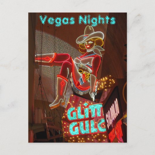 Downtown Las Vegas Nights Postkarte (Vorderseite)