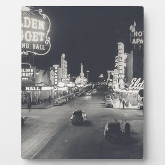 Downtown Las Vegas Retro Fotoplatte (Vorderseite)