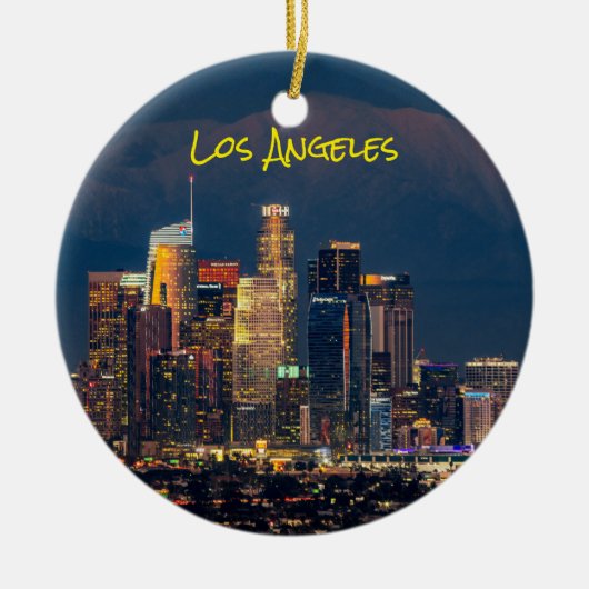 Downtown Los Angeles, Dusk Keramik Ornament (Vorne)