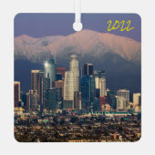 Downtown Los Angeles, mit San Gabriel Mts, Ornament Aus Metall (Rückseite)
