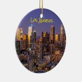Downtown Los Angeles Skyline at Dusk Keramik Ornament (Rechts)