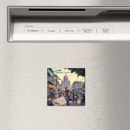 Downtown Motor Bikes in Kalkutta, Indien Magnet (In Situ (Geschirrspüler))