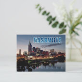 Downtown Nashville Skyline, Tennessee am Abend Postkarte (Stehend Vorderseite)