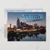 Downtown Nashville Skyline, Tennessee am Abend Postkarte (Vorne/Hinten)