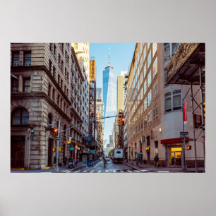 Downtown New York View World Trade Center Poster