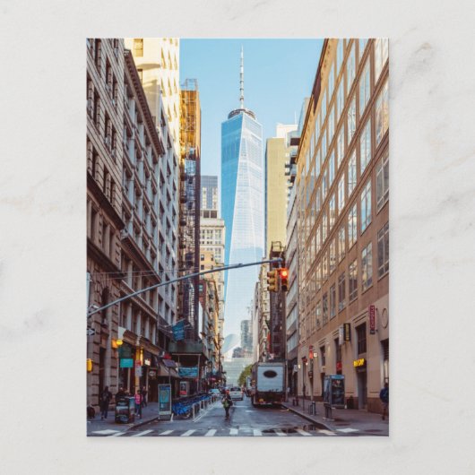 Downtown New York View World Trade Center Postkarte (Vorderseite)