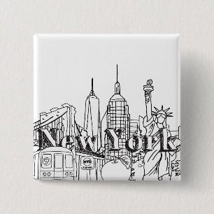 Downtown NYE New York Vacation Souvenirs NYC Gesch Button