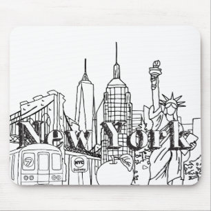 Downtown NYE New York Vacation Souvenirs NYC Gesch Mousepad