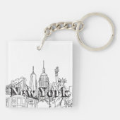 Downtown NYE New York Vacation Souvenirs NYC Gesch Schlüsselanhänger (Rückseite)