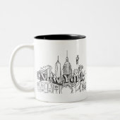 Downtown NYE New York Vacation Souvenirs NYC Gesch Zweifarbige Tasse (Links)