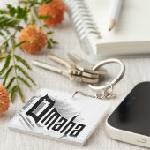 Downtown Omaha Ghost Sign T - Shirt Schlüsselanhänger (Vorderseite rechts)