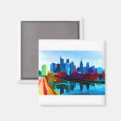 Downtown Philadelphia Pennsylvania Skyline Magnet (Vorderseite/Rückseite)