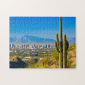Downtown Phoenix Skyline Ästhetische Sonnenunterga Puzzle (Horizontal)