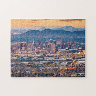 Downtown Phoenix Skyline Ästhetische Sonnenunterga Puzzle