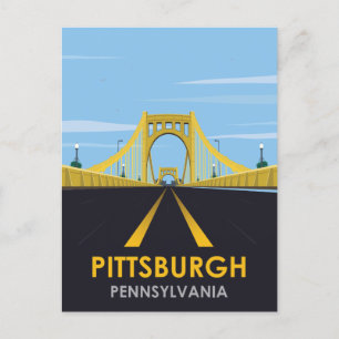 Downtown Pittsburgh, PA Vintage-Reisepostkarte Postkarte