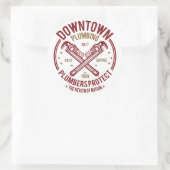 Downtown Plumbing Daily Service 24/7 Klempner Runder Aufkleber (Tasche)