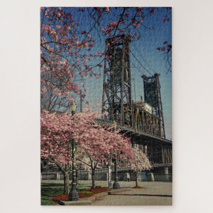 Downtown Portland Bridge   Cherry Blossom Puzzle