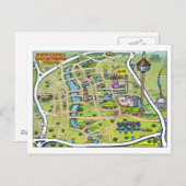 Downtown San Antonio Cartoon Karte (Vorne/Hinten)