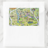 Downtown San Antonio Cartoon Karte Rechteckiger Aufkleber (Tasche)