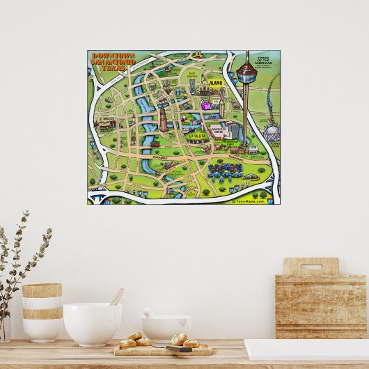 Downtown San Antonio Poster (Küche)