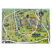 Downtown San Antonio Texas Cartoon Karte Große Geschenktüte (Vorderseite)