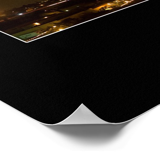 Downtown San Diego Night Panorama Poster (Ecke)