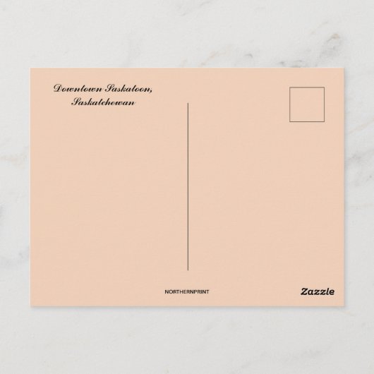 Downtown Saskatoon Saskatchewan Postkarte (Rückseite)