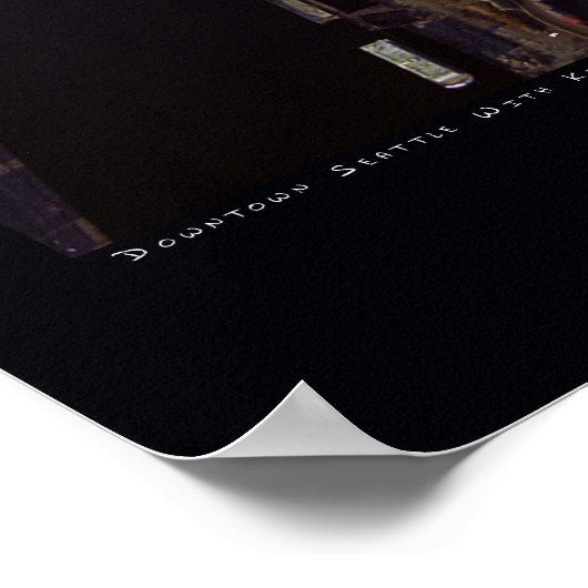 Downtown Seattle at Sunset With Kingdome, 1999 Poster (Ecke)