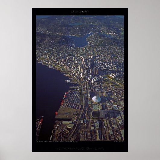 Downtown Seattle at Sunset With Kingdome, 1999 Poster (Vorne)