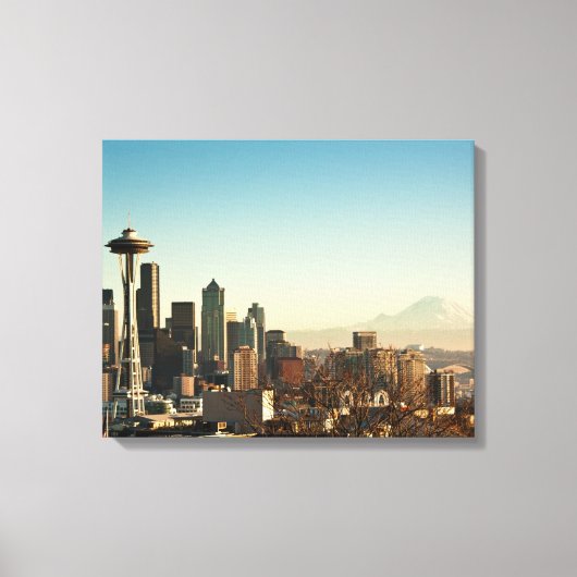 Downtown Seattle Skyline and Space Needle Leinwanddruck (Vorderseite)