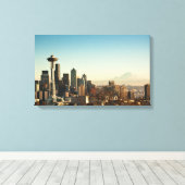 Downtown Seattle Skyline and Space Needle Leinwanddruck (Insitu (Holzboden))