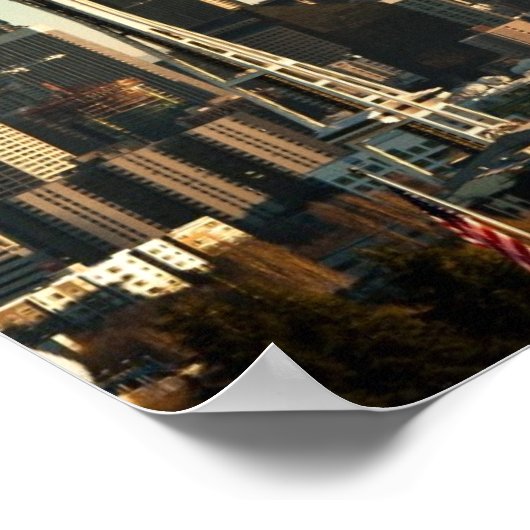 Downtown Seattle Skyline and Space Needle Poster (Ecke)