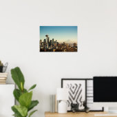 Downtown Seattle Skyline and Space Needle Poster (Heimbüro)
