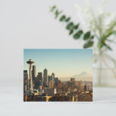 Downtown Seattle Skyline and Space Needle Postkarte (Stehend Vorderseite)