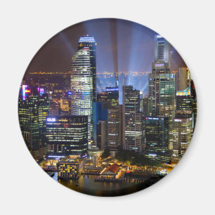 Downtown Singapur Stadt am Abend Magnet