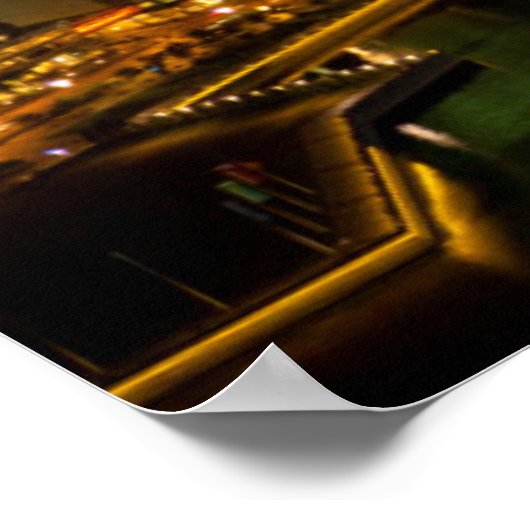 Downtown Singapur Stadt am Abend Poster (Ecke)