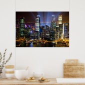 Downtown Singapur Stadt am Abend Poster (Küche)
