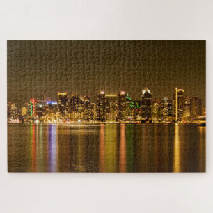 Downtown Skyline bei Nacht San Diego Puzzle