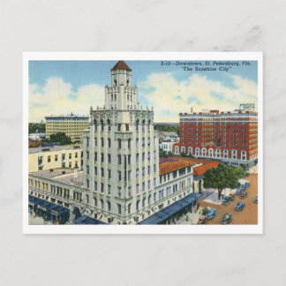 Downtown, St. Petersburg, FL Vintag Postkarte