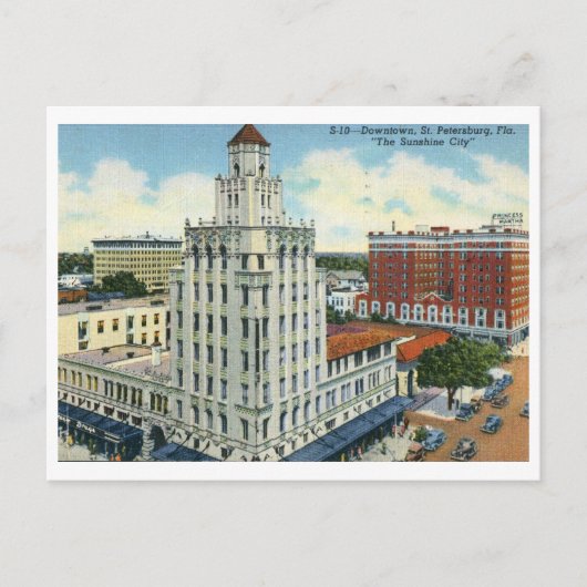 Downtown, St. Petersburg, FL Vintag Postkarte (Vorderseite)