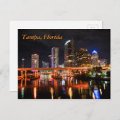 Downtown Tampa, Florida by Night Postkarte (Vorne/Hinten)