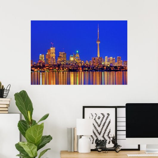 Downtown Toronto skyline at night Poster (Heimbüro)